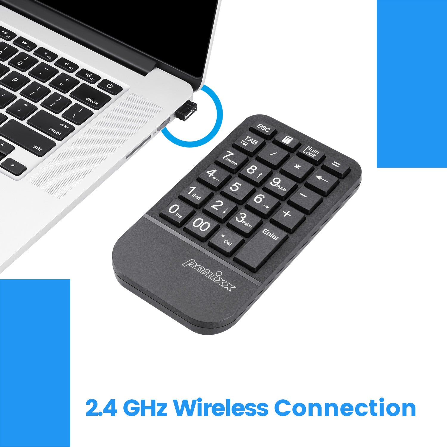 PERIPAD-705 - Wireless Numeric Keypad with Palm Rest Large Print ...