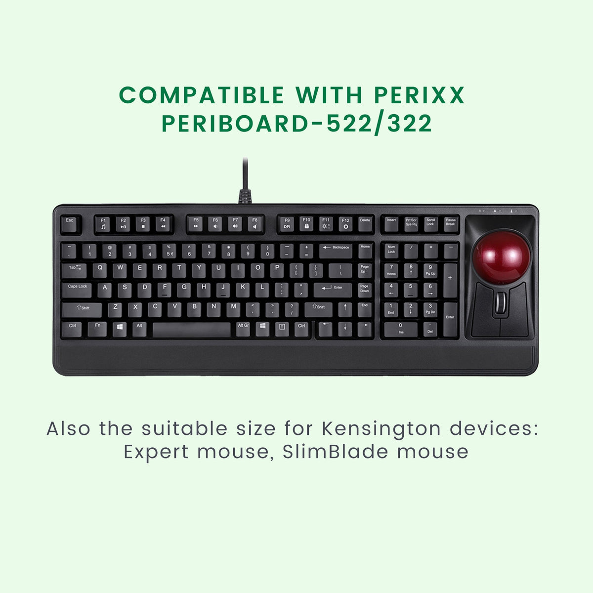 PERIPRO-304 - Glossy Red 55 mm Trackball - Perixx USA