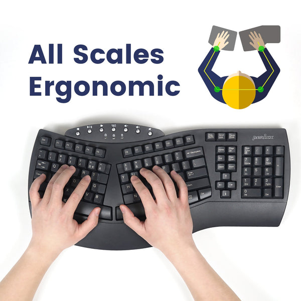 PERIBOARD-612 B - Wireless Ergonomic Keyboard 75% plus Bluetooth Connection eases your wrist pain and pressure on your shoulders