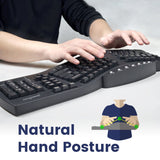 PERIBOARD-612 B - Wireless Ergonomic Keyboard 75% plus Bluetooth Connection promotes a natural hand posture