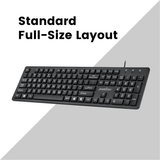 PERIBOARD-117 - Wired Standard Keyboard with Big Print Letters with standard full-size layout