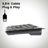 PERIBOARD-317 - Wired Backlit standard Keyboard with Big Print Key. 5.2 ft. cable plug and play.