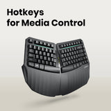 PERIBOARD-613 B - Wireless Ergonomic Keyboard 75% plus Bluetooth Connection. Hotkeys for media controls