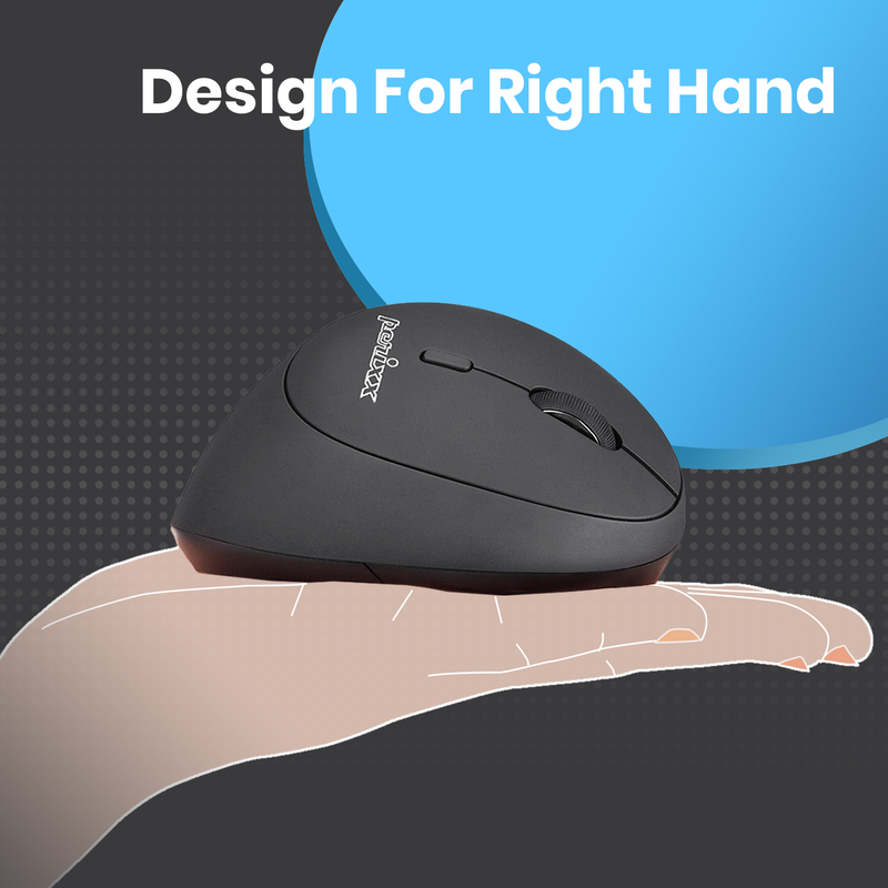 PERIMICE-719 - Wireless Ergonomic Vertical Mouse Silent Click Smaller Hand Size