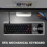 PERIBOARD-428 - Mechanical USB Gaming 65% Keyboard Customizable RGB Backlit N-key Rollover & Anti-ghosting