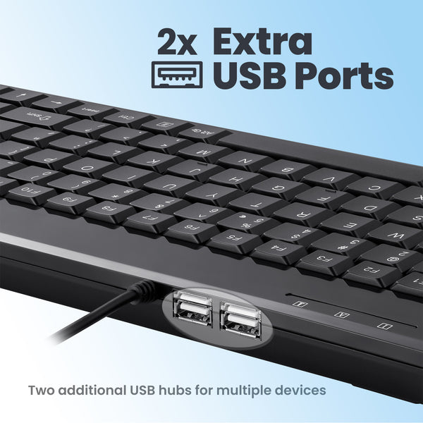 PERIBOARD-409 H - Wired Mini 75% Keyboard with 2 extra USB ports