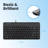 PERIBOARD-409 H - Wired Mini 75% Keyboard extra USB ports in a slim and small size is easily portable. Basic and brilliant. 31.5 x 14.7 cm.