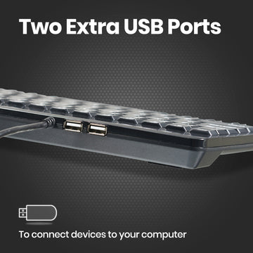 Perixx PERIBOARD-506 II, tastiera ergonomica con trackball da 25 mm e 2 hub  USB