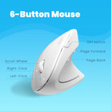 PERIMICE-713 W - Wireless White Ergonomic Mouse with 6 buttons including scroll wheel and dpi switch