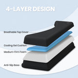 PERIPRO-511 - Ergonomic Keyboard Wrist Rest Pad (Compact). Designed with 4 interior layers for extra cushion to alleviate wrist discomfort and suitable for different typing techniques; The foam adapts to the shape of any hand sizes and provides hours of exceptional comfort and support.