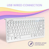 PERIBOARD-407 W - Wired White 75% Keyboard Scissor Keys. Reliable Plug and Play USB connection.