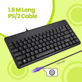 PERIBOARD-409 P - Mini 75% PS/2 Keyboard with 1.8m (5'9 ft) cable
