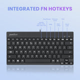 PERIBOARD-326 - Wired Mini Backlit Keyboard 70% with integrated Fn hotkeys.