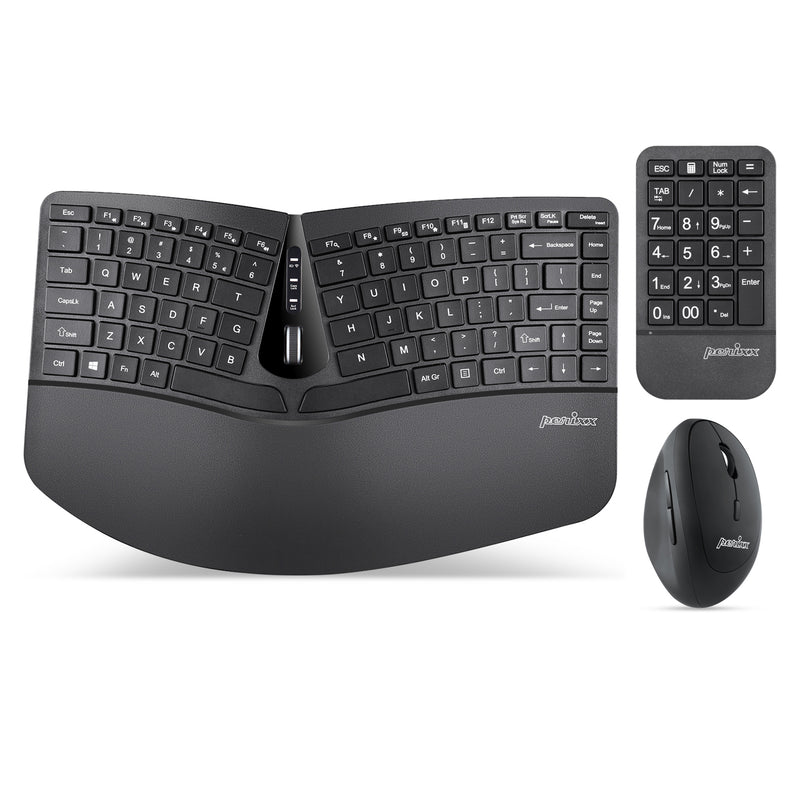 Perixx PERIDUO-606 A Wireless and Compact Ergo Keyboard and Mouse Set