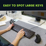 PERIBOARD-317 R - Wired Backlit Round Keys Keyboard with Large Print Letters. Easy to sopt large keys.