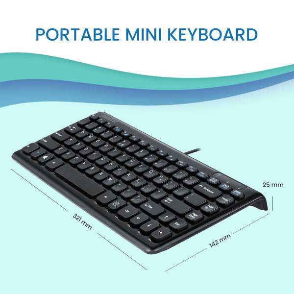 PERIBOARD-407 B - Wired 75% Keyboard. Portable for leisurement and work. 32.1 x 14.2 x 2.5 cm