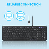 PERIBOARD-213 U - Wired Compact 90% Keyboard with Low-Profile Scissor Keys Number Keypad and Multimedia Keys