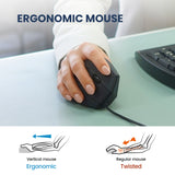 PERIMICE-508 - Wired Ergonomic Vertical Mouse with Programmable Buttons