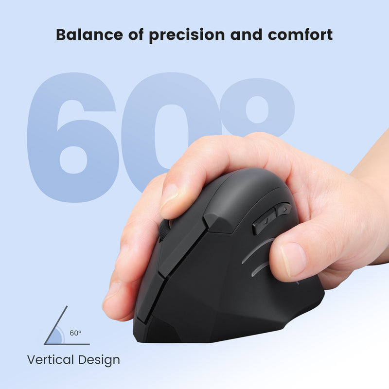 PERIMICE-608 - Wireless 2.4G Ergonomic Vertical Mouse Programmable Buttons 3 DPI Levels
