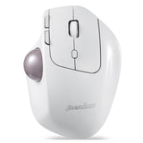 PERIMICE-720 W - Wireless Bluetooth White Ergonomic Vertical Trackball Mouse