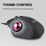 PERIMICE-517 - Wired Right-hand Ergonomic Trackball Quiet 7 Button Mouse 400/1000 DPI