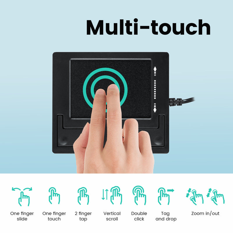 PERIPAD-501 II - Wired USB Multi-Gesture Touchpad with 2 Buttons & Durable 5.3 ft Cable
