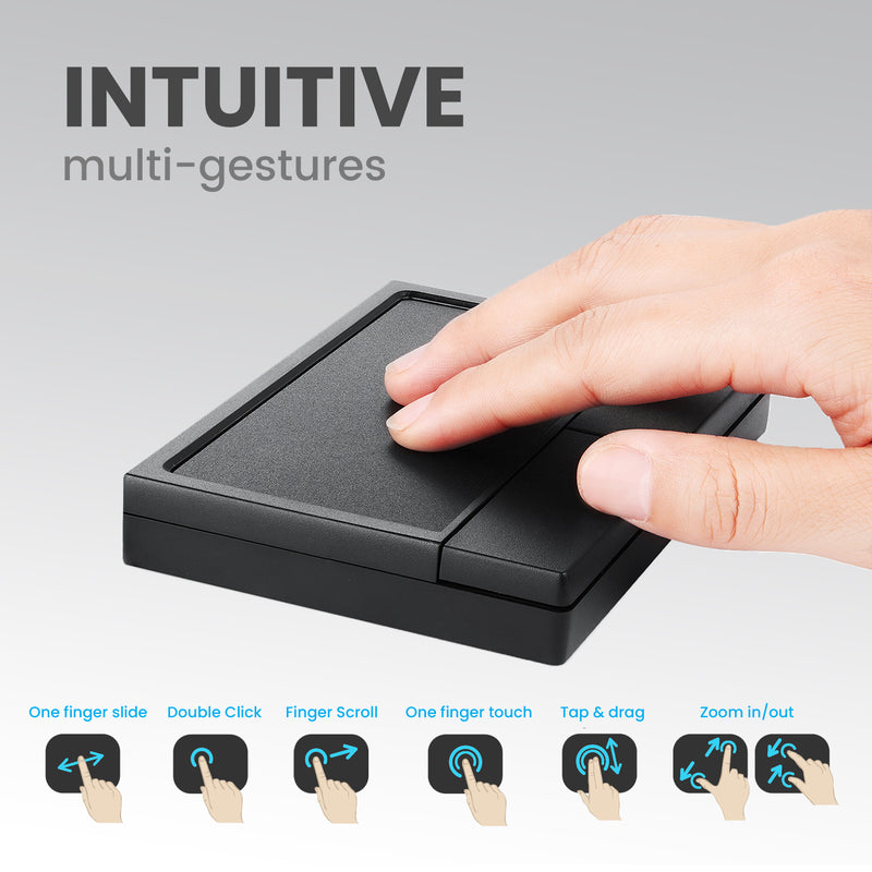 PERIPAD-704 - Wireless Touchpad with Large Tracking Surface and Multigesture Control