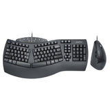 Perixx PERIDUO-512B US, Wired Ergonomic Keyboard and Vertical Mouse Combo - USB - Black - US English