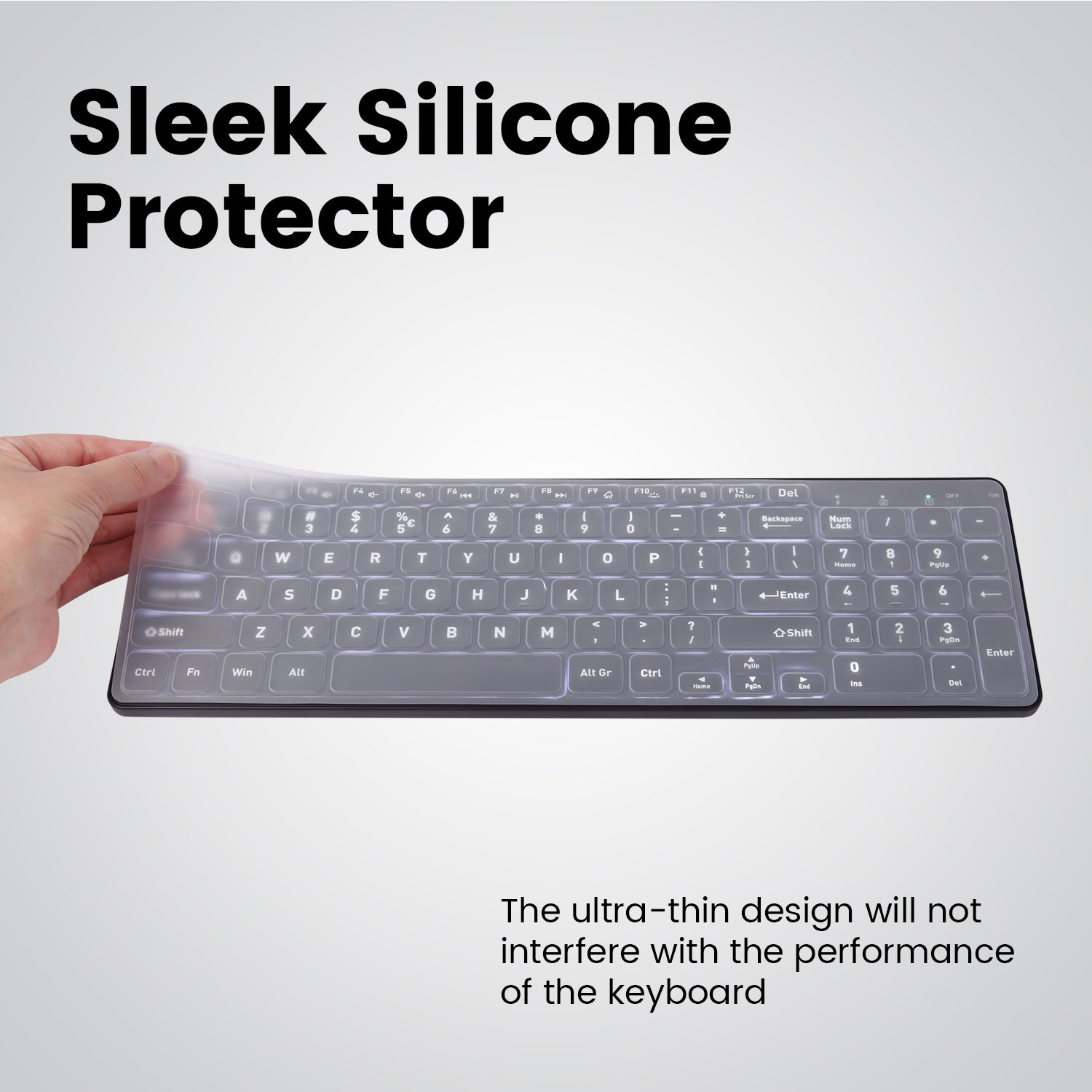 Perixx PERIPRO-202US Keyboard Skin Cover for PERIBOARD-215 333 615 733 -  Compact 14.06x8.39x0.1 Inches Dimension - US Keys