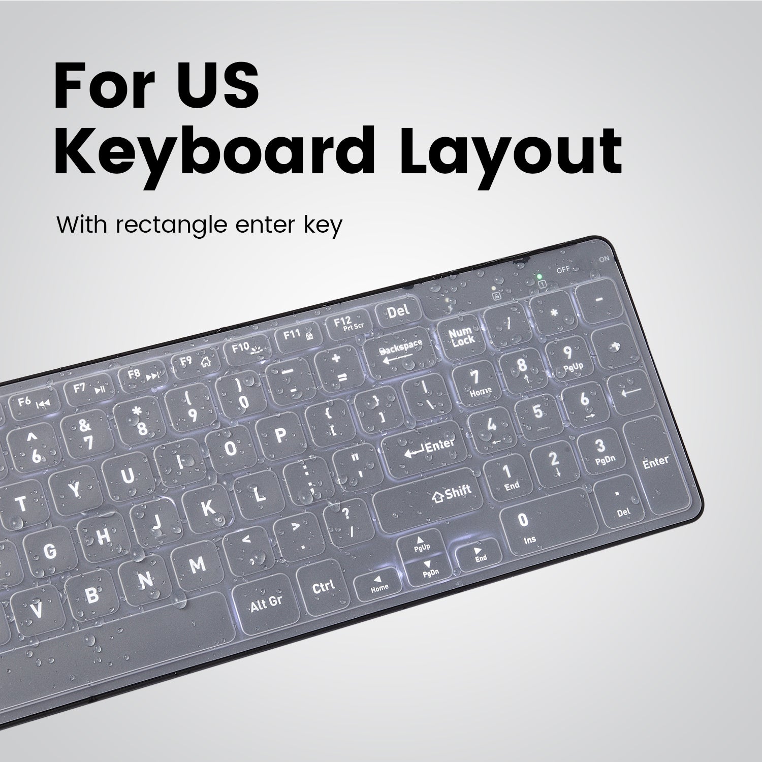 Perixx PERIPRO-202US Keyboard Skin Cover for PERIBOARD-215 333 615 733 -  Compact 14.06x8.39x0.1 Inches Dimension - US Keys