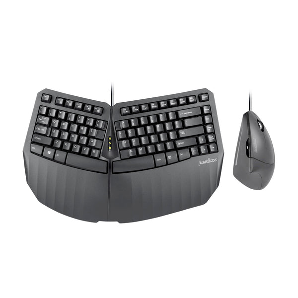Perixx PERIDUO-413B US, Wired USB Ergonomic Compact Split Keyboard and Vertical Mouse