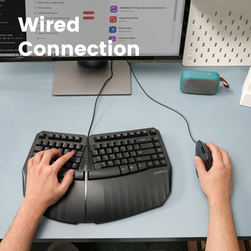 Perixx Periduo-406, Set Tastiera ergonomica e Mouse Verticale Compatto,  (h0N)