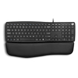Perixx PERIBOARD-527 Wired Comfort USB Keyboard - Laptop Scissor Keys - Curved Ergo-Lite Design - Detachable Soft Wrist Rest - Black - US English