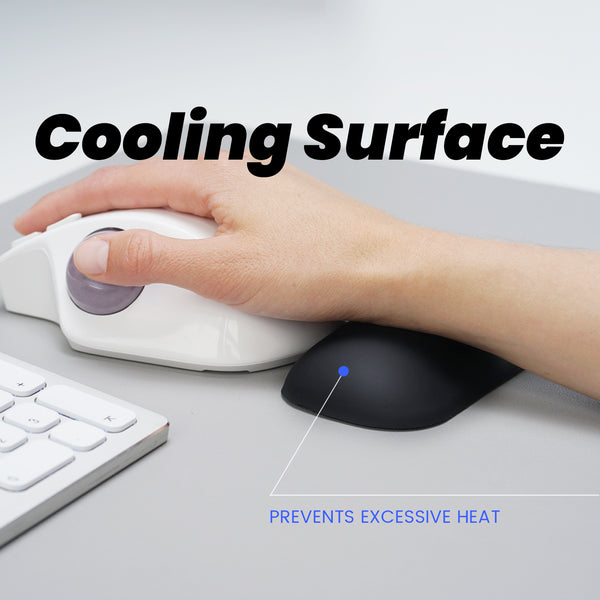 PERIPRO-101 - Ergonomic Mouse Wrist Rest Pad. Cooling surface prevents excessive heat.
