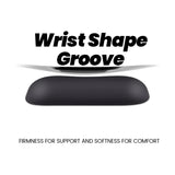 PERIPRO-101 - Ergonomic Mouse Wrist Rest Pad. Wrist shape groove. Firmness for support and softness for comfort.
