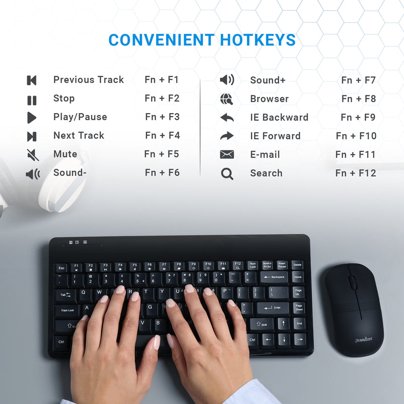 PERIBOARD-609 - Wireless Mini Keyboard 75% with various convenient hotkeys for smaller hands.