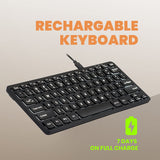 Perixx PERIBOARD-732B Wireless 2.4 GHz Backlit Mini Rehargeable Keyboard