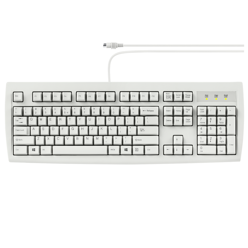 PERIBOARD-107 W - PS/2 White Standard Keyboard