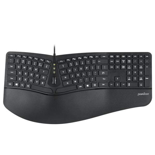 PERIBOARD-330 - Wired Backlit Ergonomic Keyboard with Adjustable Palm Rest