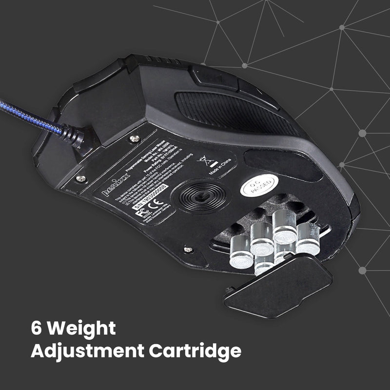 MX-2000 - Programmable Gaming Mouse up to 5600 dpi with 6 weight adjustment cartridge