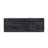 PERIBOARD-313 - Wired Backlit Touchpad Keyboard Extra USB Ports with standard layout plus a touchpad