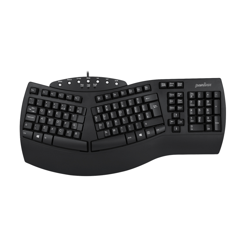 PERIBOARD-512 B - Wired Ergonomic Keyboard 100% in UK layout