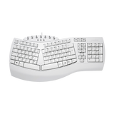 PERIBOARD-512 W - Wired White Ergonomic Keyboard in FR layout.