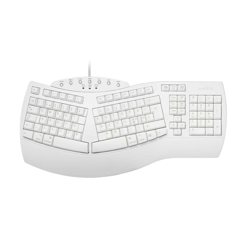 PERIBOARD-512 W - Wired White Ergonomic Keyboard 100% in nordic layout