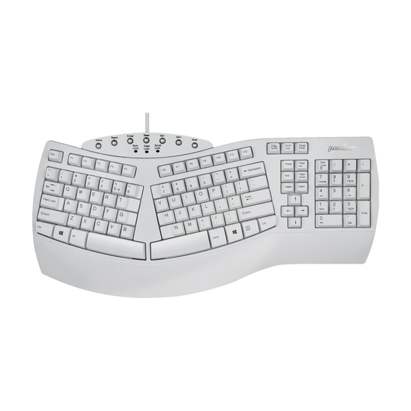 PERIBOARD-512 W - Wired Ergonomic Split Keyboard Palm Rest Hotkeys 