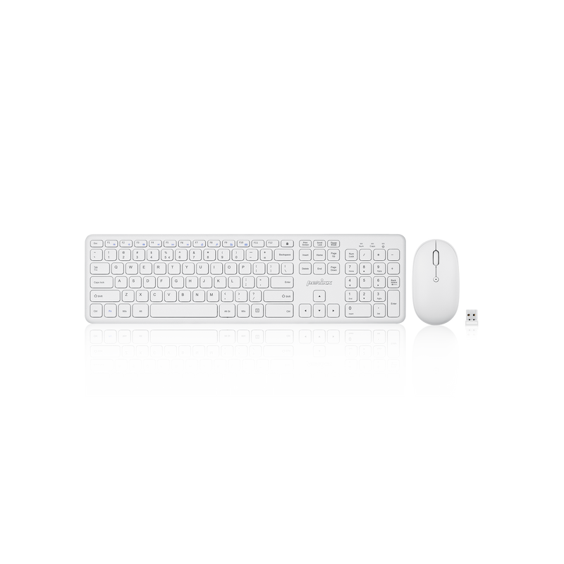 PERIDUO-610 W -  Wireless White Scissor Keys Combo Quiet Keys and Clicks
