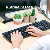 PERIBOARD-117 - Wired Standard Keyboard with Big Print Letters on your desk.