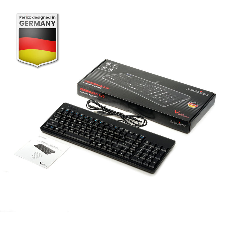 PERIBOARD-220 H - Wired Compact 75% Keyboard plus number pad and 2 extra USB ports with package and user manual.