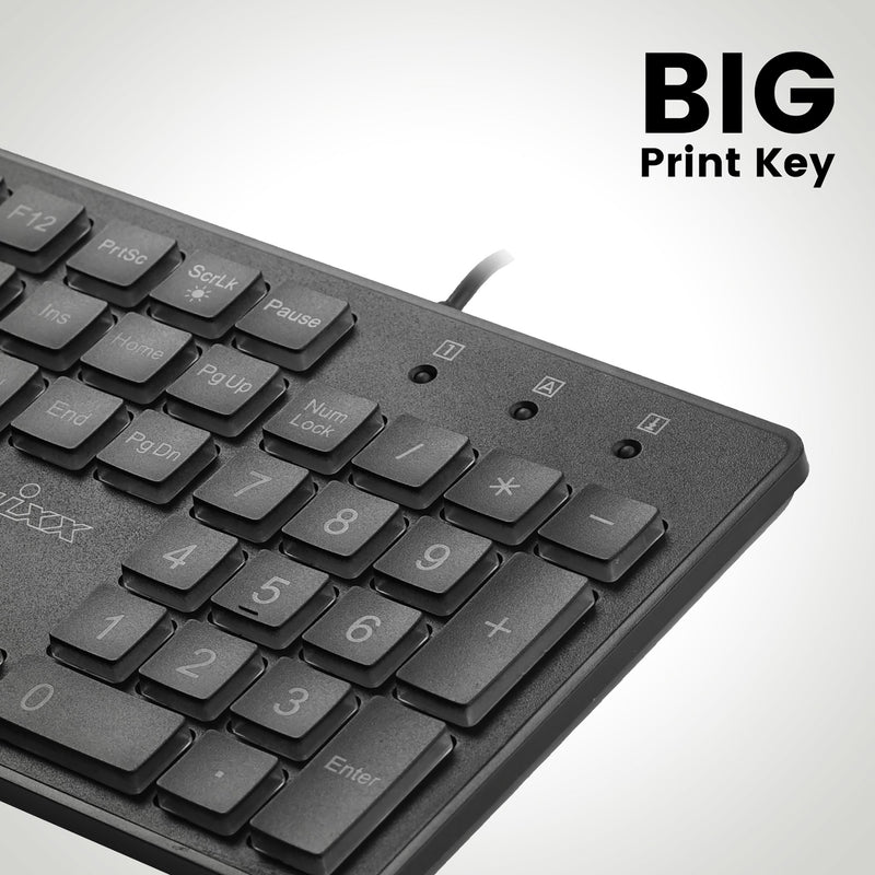 PERIBOARD-317 - Wired Backlit standard Keyboard with Big Print Key