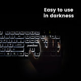 PERIBOARD-317 - Wired Backlit standard Keyboard with Big Print Key is easy to use in darkness